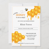 Invitation Un Petit Miel Sur Le Chemin Honeycomb Baby shower (Devant)