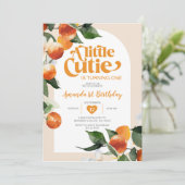 Invitation Un petit mignon devient Un Anniversaire Orange (Debout devant)