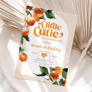Invitation Un petit mignon devient Un Anniversaire Orange