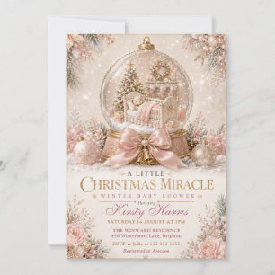 Invitation Un Petit Miracle de Noël Baby Shower d'Hiver