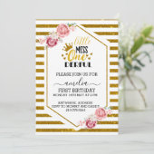 Invitation un petit miss onederful 1er anniversaire paillette (Debout devant)
