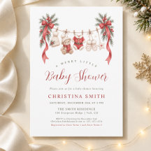 Un petit Noël joyeux Baby Shower ruban rouge