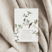 Invitation Un petit oiseau | Baby shower botanique d'automne