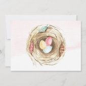 Invitation "Un petit oiseau rejoint notre nid" Grossesse (Dos)