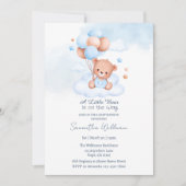 Invitation Un petit ours arrive Modèle personnalisable (Devant)