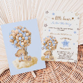 Invitation Un Petit Ours Bleu Bébé Garçon Douche