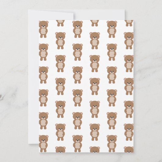 Invitation Un Petit Ours Tourne Une Forêt Premier Anniversair (Dos)