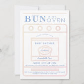 Invitation Un petit pain dans le Baby shower rose de la fille (Devant)