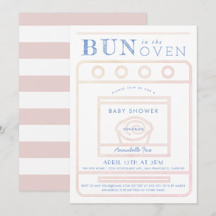 Invitation Un petit pain dans le Baby shower rose de la fille
