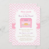 Invitation Un petit pain dans le four rose bébé Douche Invita (Devant / Derrière)