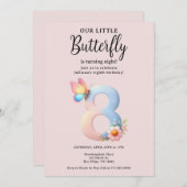 Invitation Un petit papillon 8e anniversaire mûre numéro Poli (Devant / Derrière)