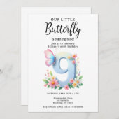 Invitation Un petit papillon 9e anniversaire mûre numéro Poli (Devant / Derrière)