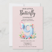 Invitation Un petit papillon 9e anniversaire mûre numéro Poli (Devant)