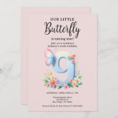 Invitation Un petit papillon 9e anniversaire mûre numéro Poli (Devant / Derrière)