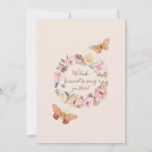 Invitation Un Petit Papillon Aquarelle Bleu Floral Baby (Dos)