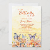 Invitation Un petit papillon Baby shower lunaire floral (Devant)