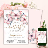 Invitation Un Petit Papillon | Baby shower papillon floral