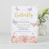 Invitation Un petit papillon Boho fille baby shower I (Debout devant)