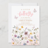 Invitation Un petit papillon est en chemin Baby shower (Devant)