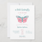 Invitation Un petit papillon est en chemin baby shower (Devant)
