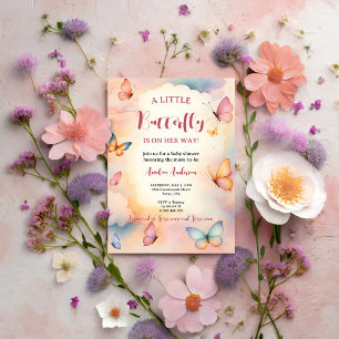 Invitation Un Petit Papillon Est En Chemin De Baby shower