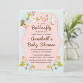 Invitation Un petit papillon est en route Baby shower (Debout devant)