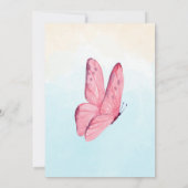 Invitation Un petit papillon est en route baby shower floral (Dos)