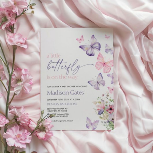 Invitation Un petit papillon est sur le chemin de l'invitatio