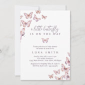 Invitation Un Petit Papillon Mignonne Sur Le Chemin Du Baby s (Devant)