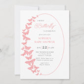 Invitation Un petit papillon rose Boho Chic Girl Baby shower (Devant)
