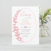 Invitation Un petit papillon rose Boho Chic Girl Baby shower (Debout devant)