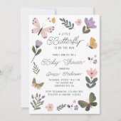 Invitation Un Petit Papillon Se Trouve Sur Le Chemin Du Baby (Devant)