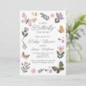 Invitation Un Petit Papillon Se Trouve Sur Le Chemin Du Baby (Debout devant)