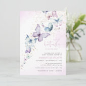 Invitation Un Petit Papillon Se Trouve Sur Le Chemin Du Baby  (Debout devant)