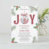 Invitation Un petit paquet de joie ! Baby shower de Noël (Debout devant)