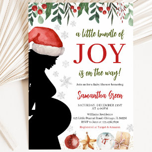 Invitation Un petit paquet de joie Fête prénatale de Noël pou