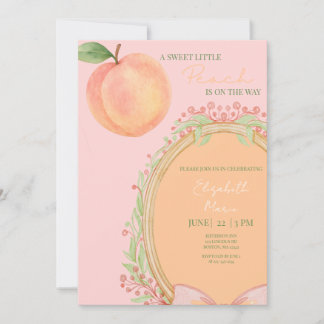 Invitation Un Petit Pêche Doux Est En Route - Baby Shower