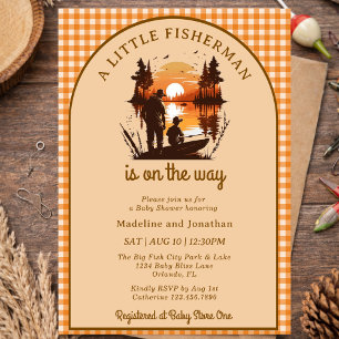 Invitation Un Petit Pêcheur Est En Route Fête Prénatale D'un