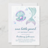 Invitation Un petit perle 1er anniversaire (Devant)