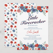 Invitation Un petit pétard est sur le Baby shower (Devant / Derrière)