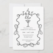 Invitation Un Petit Peu Plus Vieux Black Wavy Bordure fête d' (Devant)