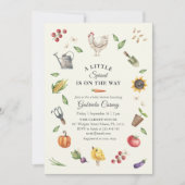 Invitation Un petit pousse arrive | Baby Shower rustique (Devant)