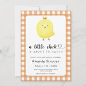 Invitation Un petit poussin est sur le point d'ouvrir le Baby (Devant)