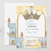 Invitation Un Petit Prince avec Baby shower de Château (Devant / Derrière)