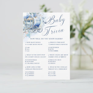 Invitation Un Petit Prince Bleu Royal Bébé Douche Quiz