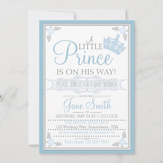 Invitation Un Petit Prince Est En Chemin (Devant)