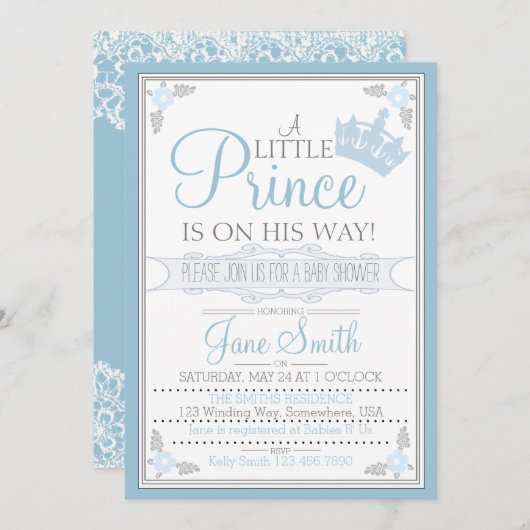 Invitation Un Petit Prince Est En Chemin (Devant / Derrière)