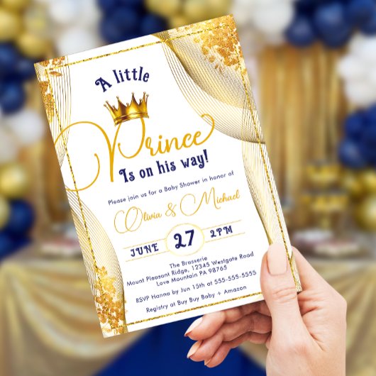 Invitation Un Petit Prince Est En Chemin De Boy Baby shower