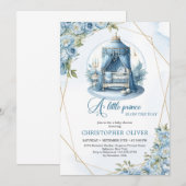 Invitation Un petit prince est sur le chemin du baby shower g (Devant / Derrière)