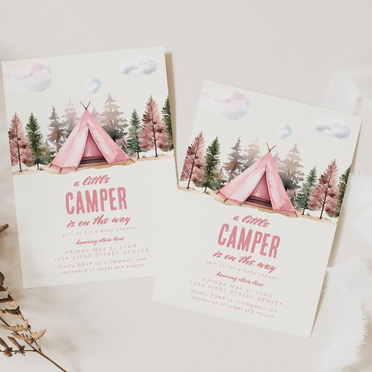 Invitation Un Petit Randonnée Camper Baby shower Camping